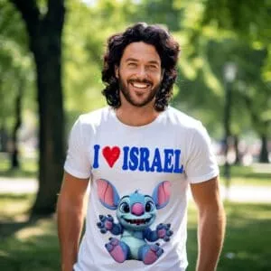 חולצה אני אוהב את ישראל - סטיטץ'