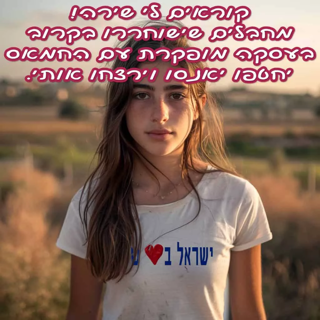 אל תתנו לשירה למות! אל תשחררו מחבלים!!!