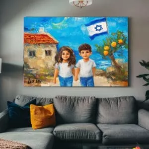 הדפס על קנבס של "חוזרים לגוש קטיף"